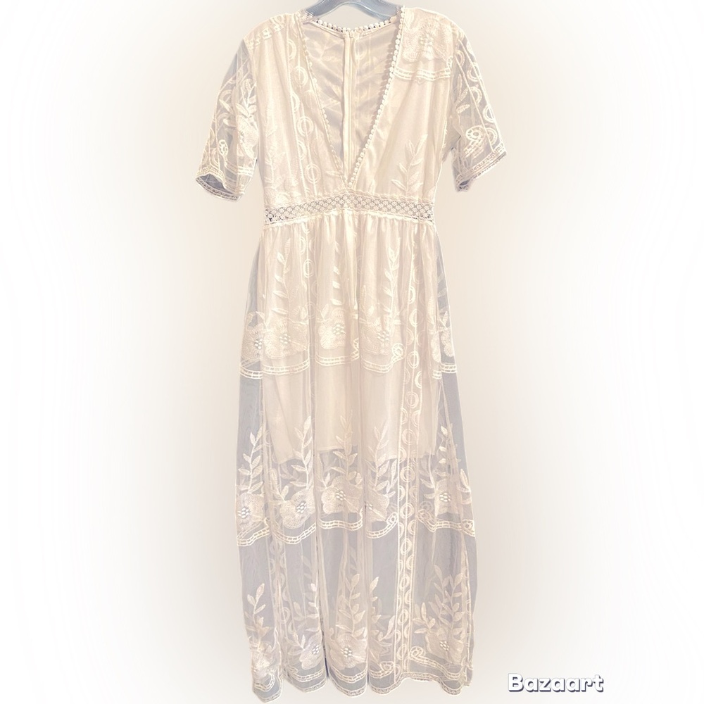 White Lace Maxi Dress
